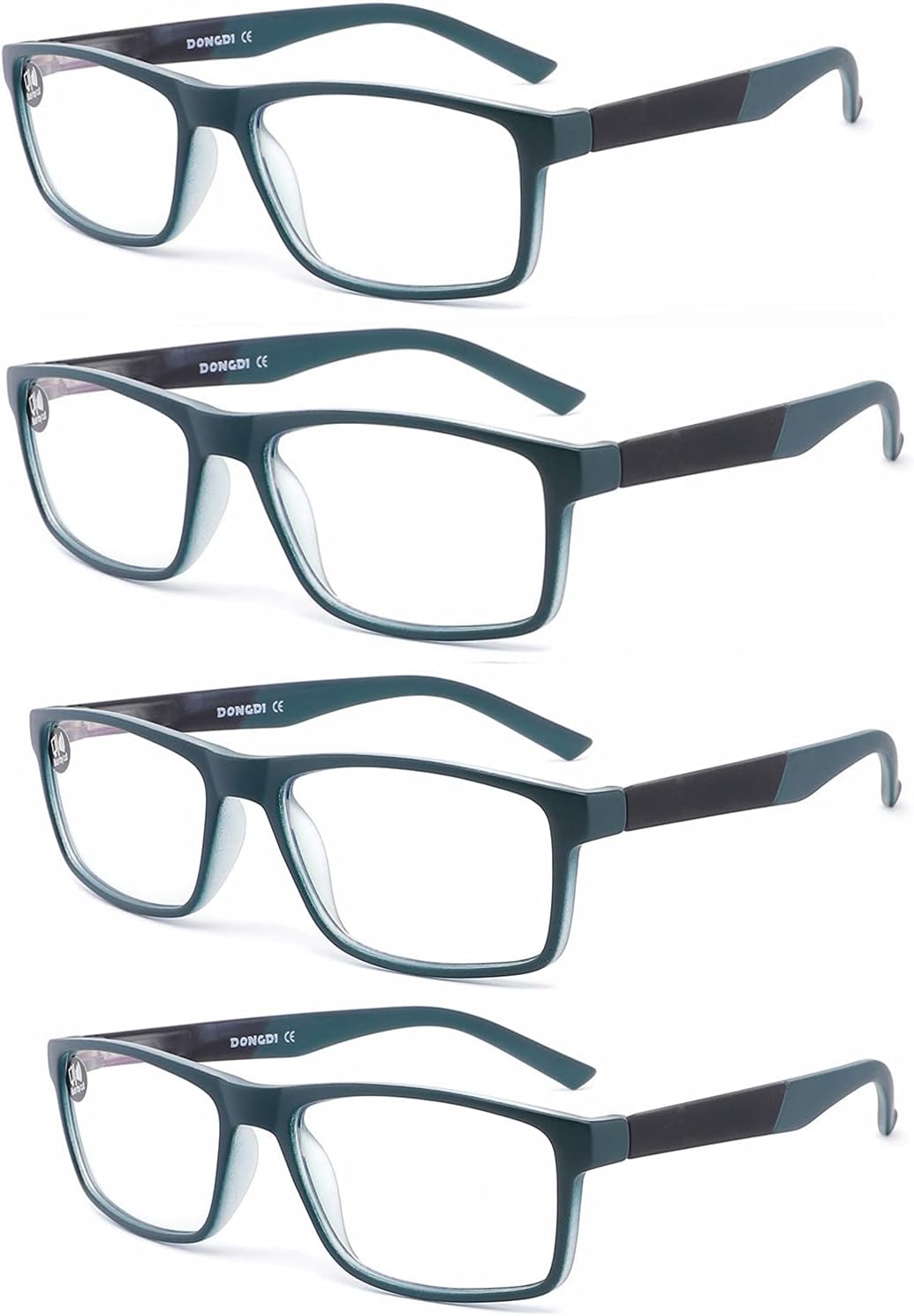 DONGDI Blue Light Blocking Reading Glasses 4 Pack Computer Readers for Women Men,Anti Glare UV Ray Filter Eyeglasses… (4pack-green, 3.50) image 1