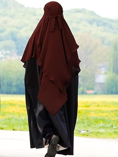 Geyoga Women's Muslim Prayer Hijab 2 Layers Islamic Hijab Cover Soft Lightweight Breathable Hijab Long Scarf image 5