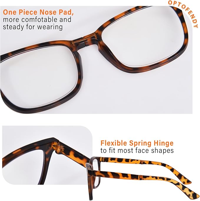 OPTOFENDY Folding Reading Glasses for Women Men, Portable Blue Light Blocking Glasses Readers with Zipper Case image 3