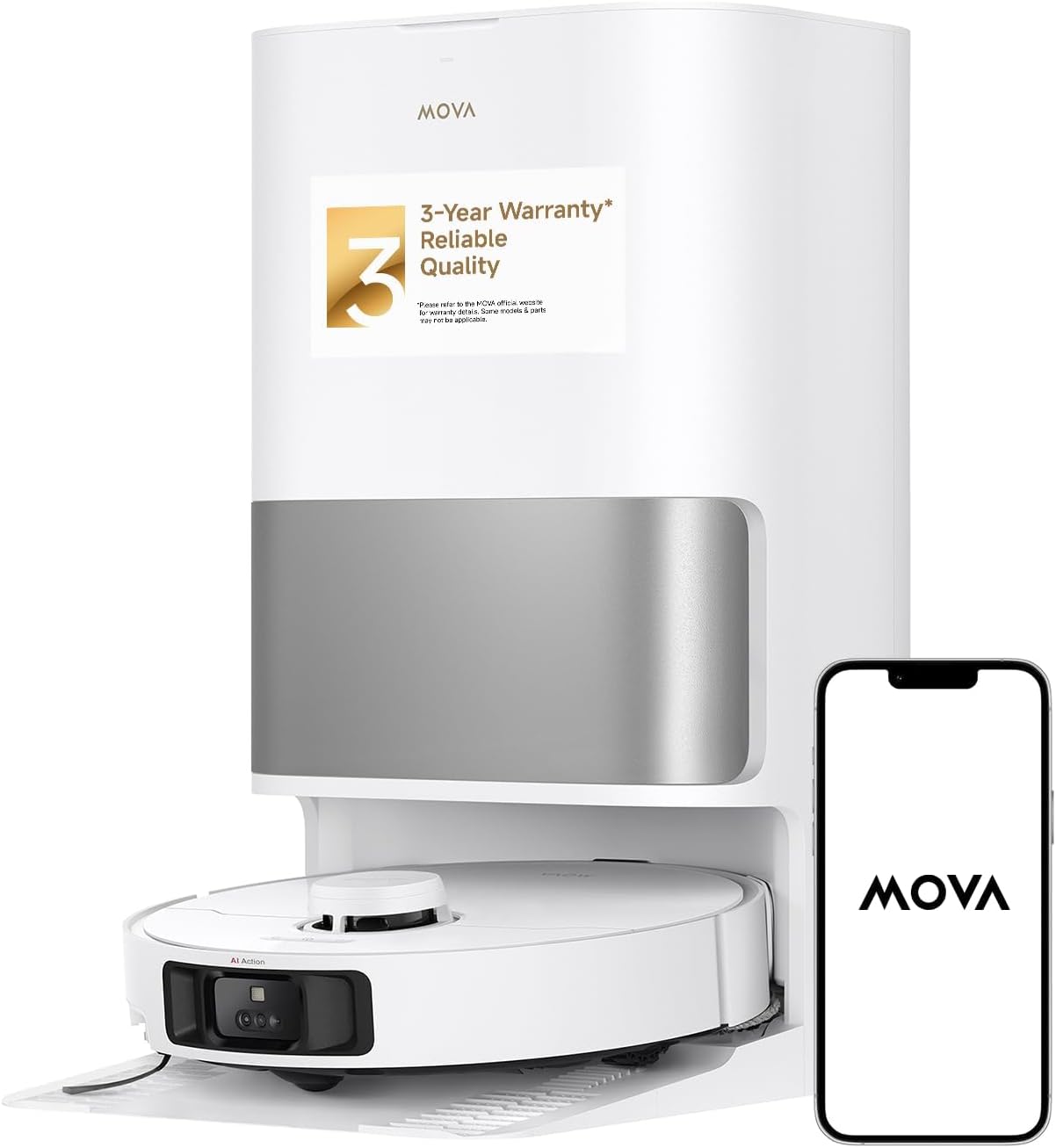 MOVA P10 Pro Ultra Robot Vacuum and Mop 13,000Pa Suction, 140°F Hot Water Auto Mop Washing & Drying, Dual Spinning Extenable Mop,10.5mm Lifting for Carpet, 360°Obstacle Avoidance, App Control image 1