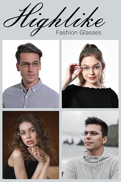 HIGHLIKE Slim Pocket Reading Glasses Men Women, Compact Readers Super Clear Lens, Spring Hinge Metal Frame Eyeglasses image 5