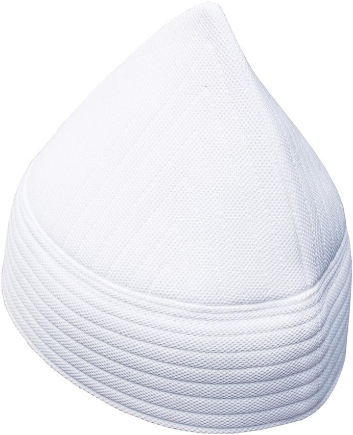 White Semi-Rigid Soft Handcrafted Tall Naqshbandi Tariqah Sufi Muslim Nakshibendi Kufi Hat (L) image 1