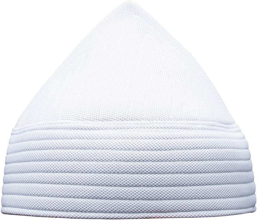 White Semi-Rigid Soft Handcrafted Tall Naqshbandi Tariqah Sufi Muslim Nakshibendi Kufi Hat (L) image 2