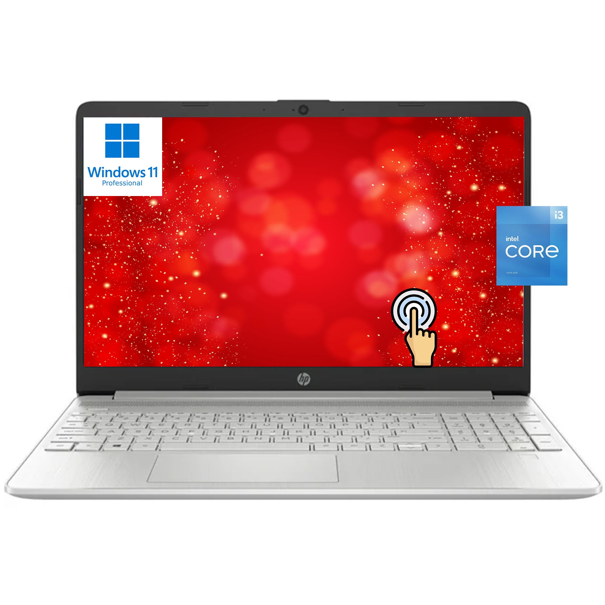 HP 15 15.6" HD Touch IPS [Windows 11 Pro] Business Laptop Computer, Intel Core i3-1215U, 32GB RAM, 1TB SSD, Long Battery Life, Wi-Fi, Bluetooth, HDMI, Silver image 1