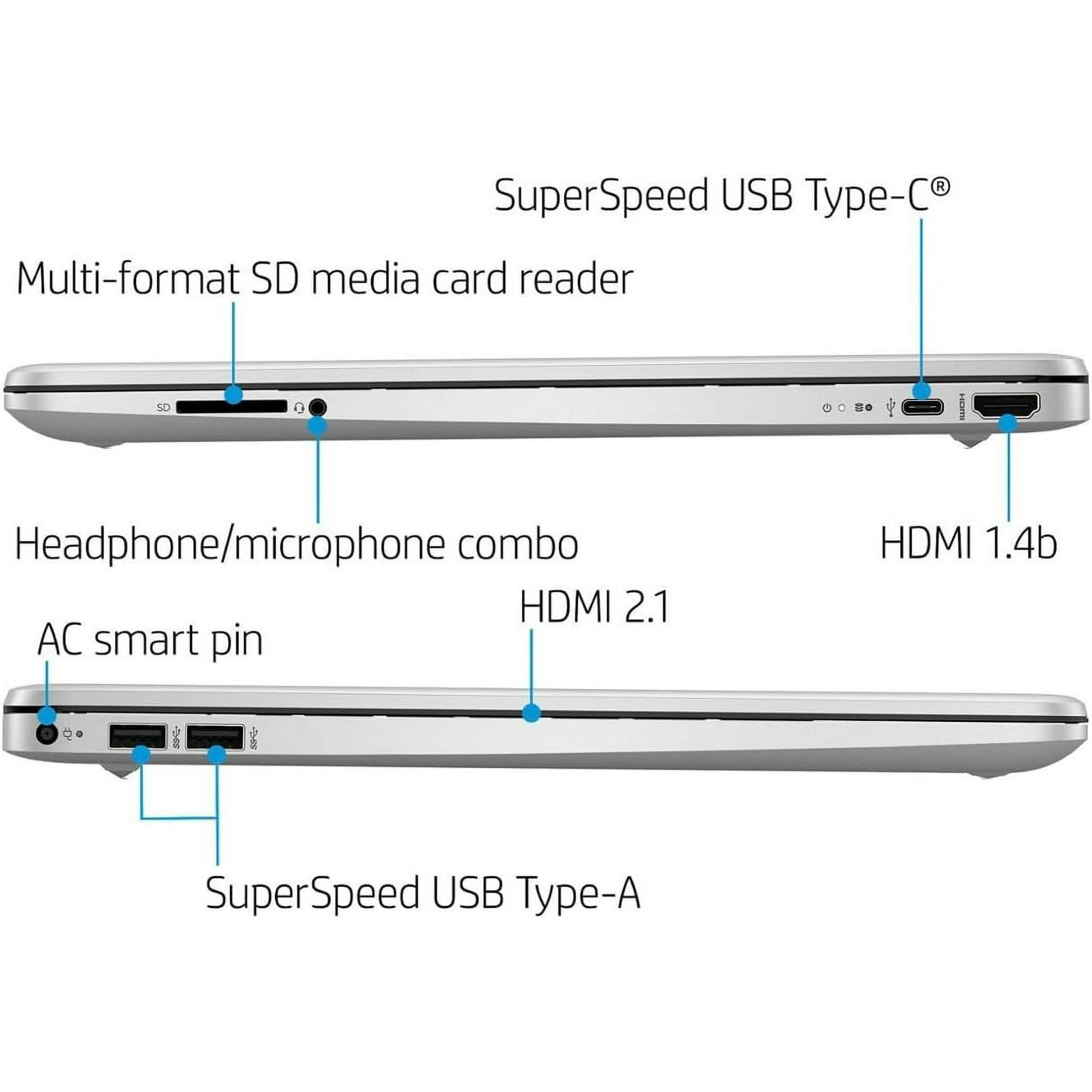 HP 15 15.6" HD Touch IPS [Windows 11 Pro] Business Laptop Computer, Intel Core i3-1215U, 32GB RAM, 1TB SSD, Long Battery Life, Wi-Fi, Bluetooth, HDMI, Silver image 5