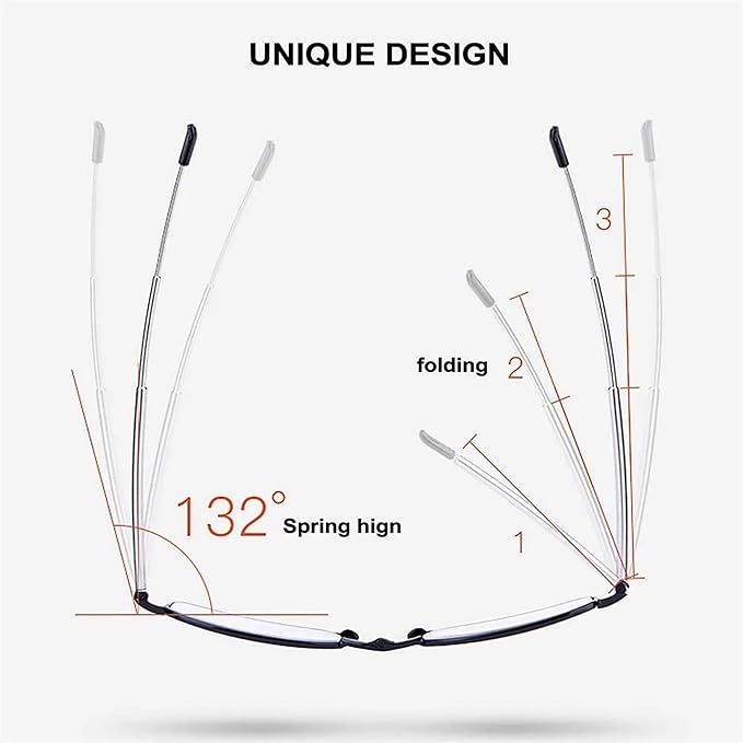 Folding Reading Glasses for Men Women Blue Light Blocking Readers with Keychain Compact Bags image 5