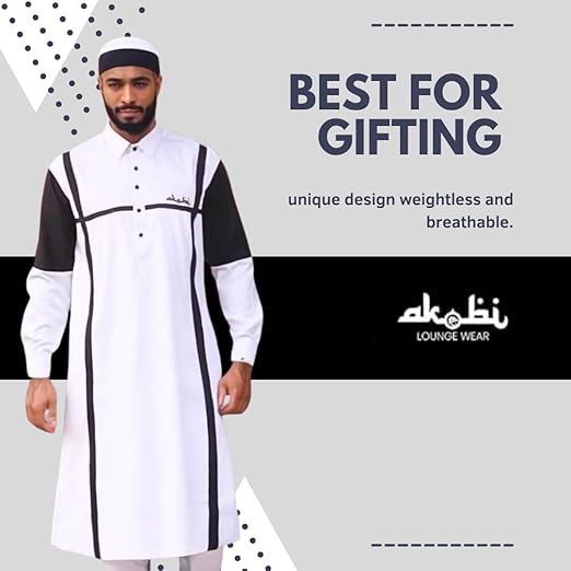 Men’s Thobe – Urban Printed Thobe for Men - Long Sleeve Islamic Robe - Kaftan for Eid, Prayer, Ramadan & Casual Outfits image 4