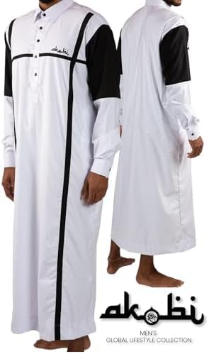 Men’s Thobe – Urban Printed Thobe for Men - Long Sleeve Islamic Robe - Kaftan for Eid, Prayer, Ramadan & Casual Outfits image 5
