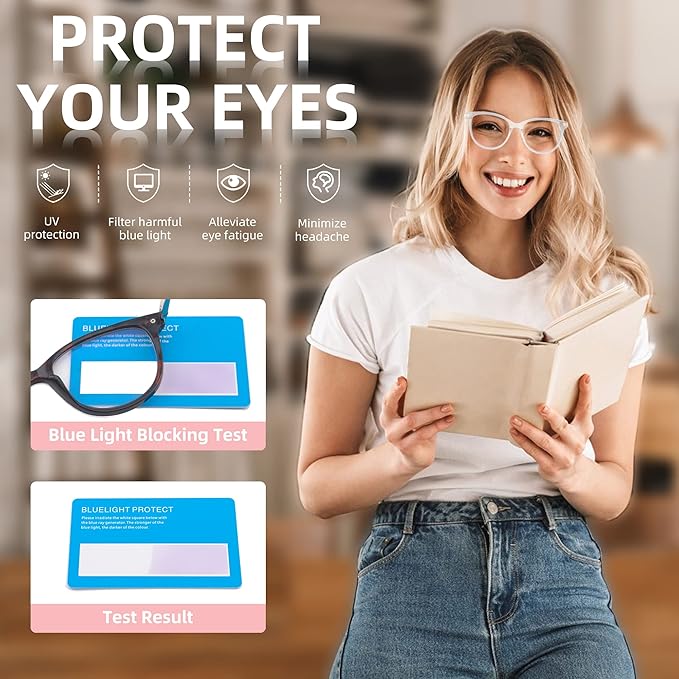 3 Pack Progressive Multifocus Reading Glasses for Women Blue Light Multifocal Transition Readers with Spring Hinge image 6