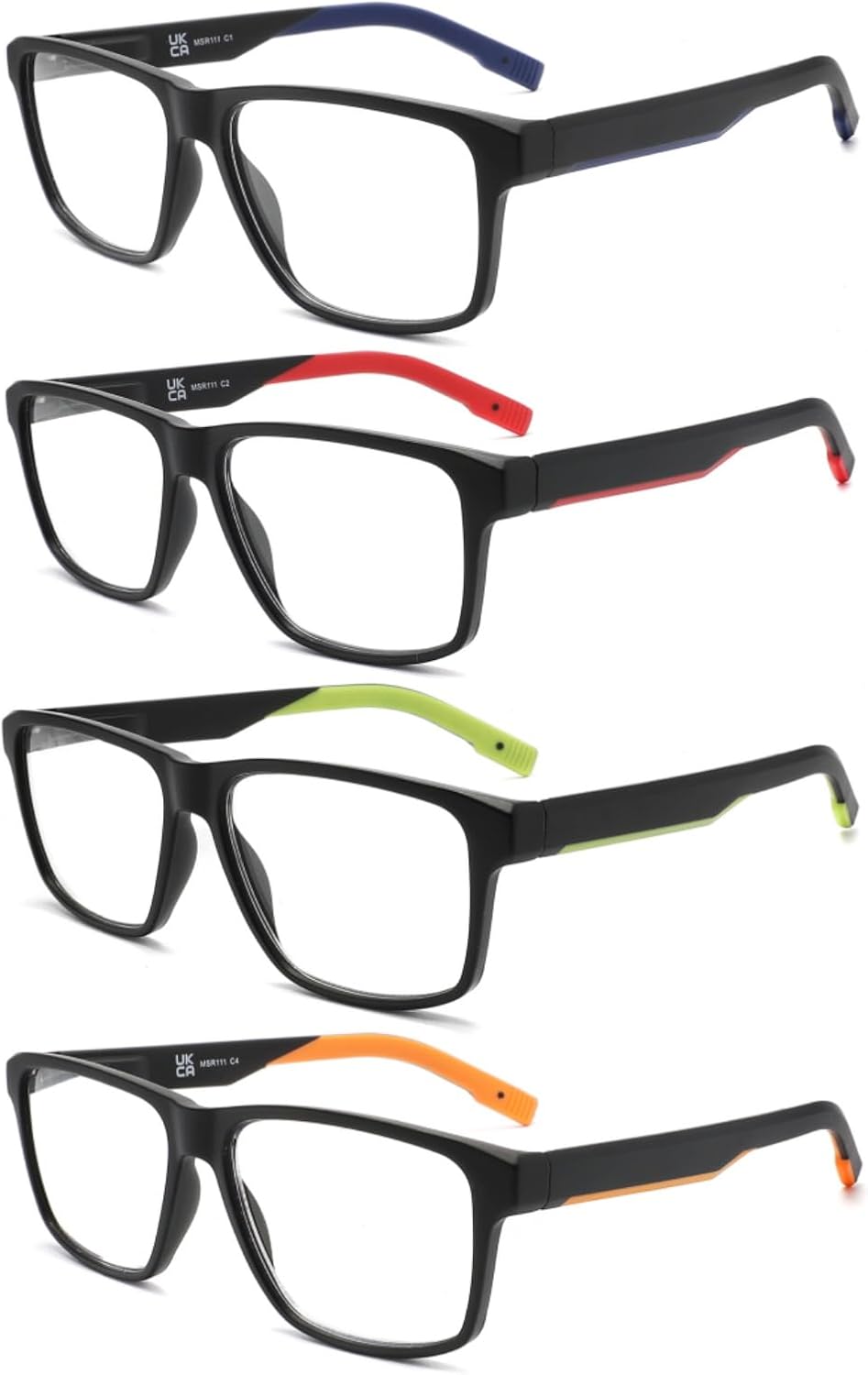 MODFANS Reading Glasses Men Oversized Readers,4 Pack Large Blue Light Reading Glasses for women Rubber Temple with Spring Hinge Eyeglasses 4.0 image 1
