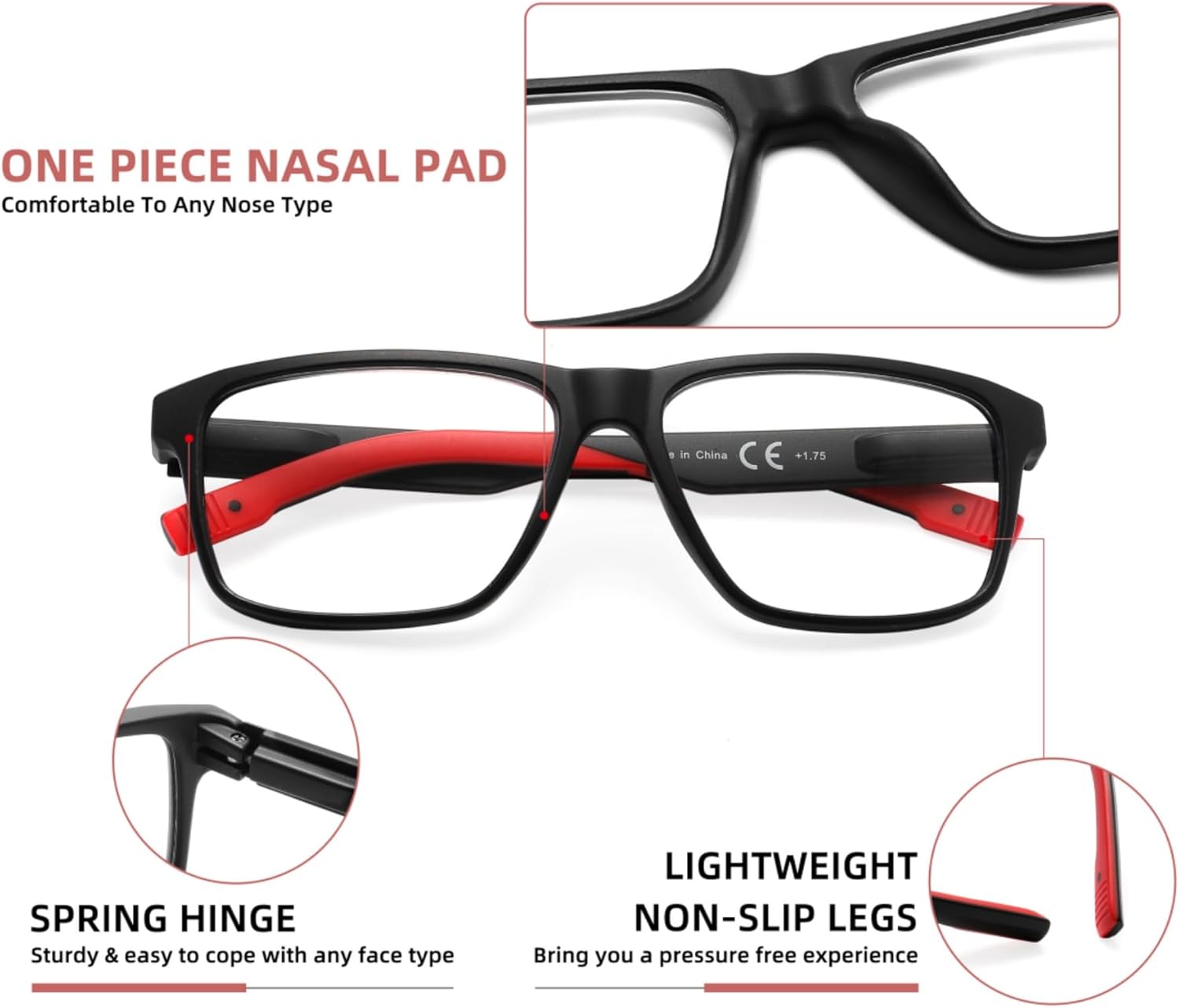 MODFANS Reading Glasses Men Oversized Readers,4 Pack Large Blue Light Reading Glasses for women Rubber Temple with Spring Hinge Eyeglasses 4.0 image 4