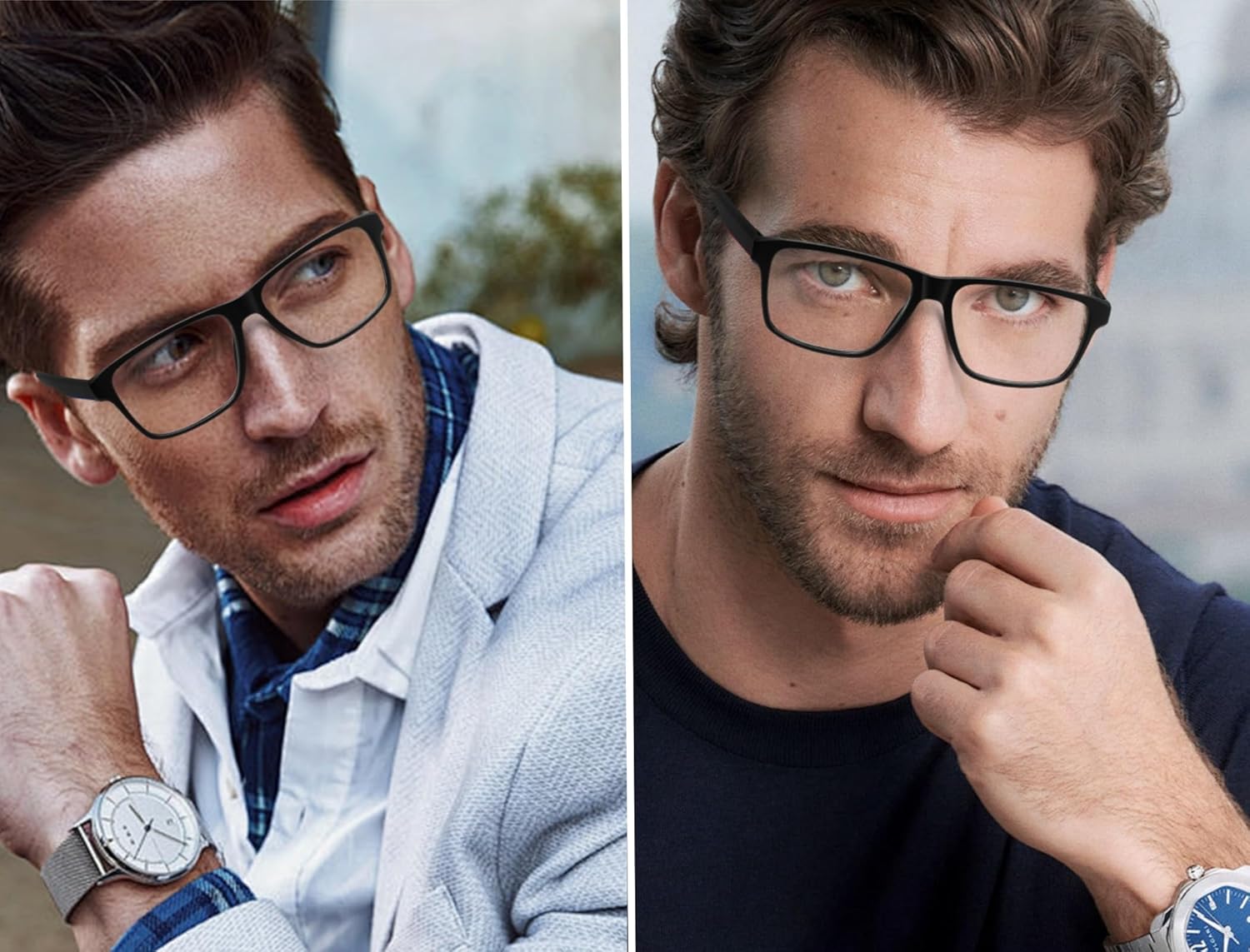 MODFANS Reading Glasses Men Oversized Readers,4 Pack Large Blue Light Reading Glasses for women Rubber Temple with Spring Hinge Eyeglasses 4.0 image 5