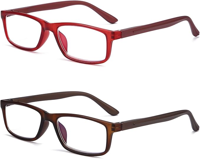 Reading Glasses Blue Light Blocking for Men Women,Rectangular Frame Computer Readers with Spring Hinge image 2