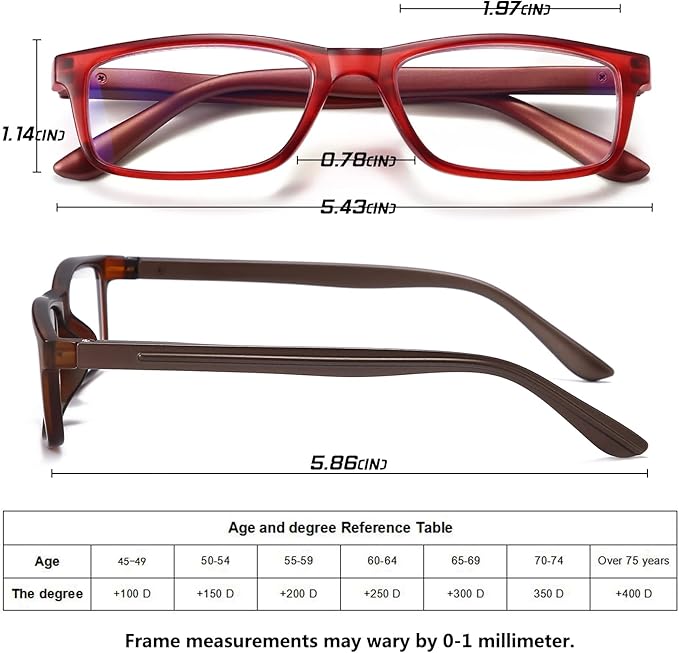 Reading Glasses Blue Light Blocking for Men Women,Rectangular Frame Computer Readers with Spring Hinge image 4