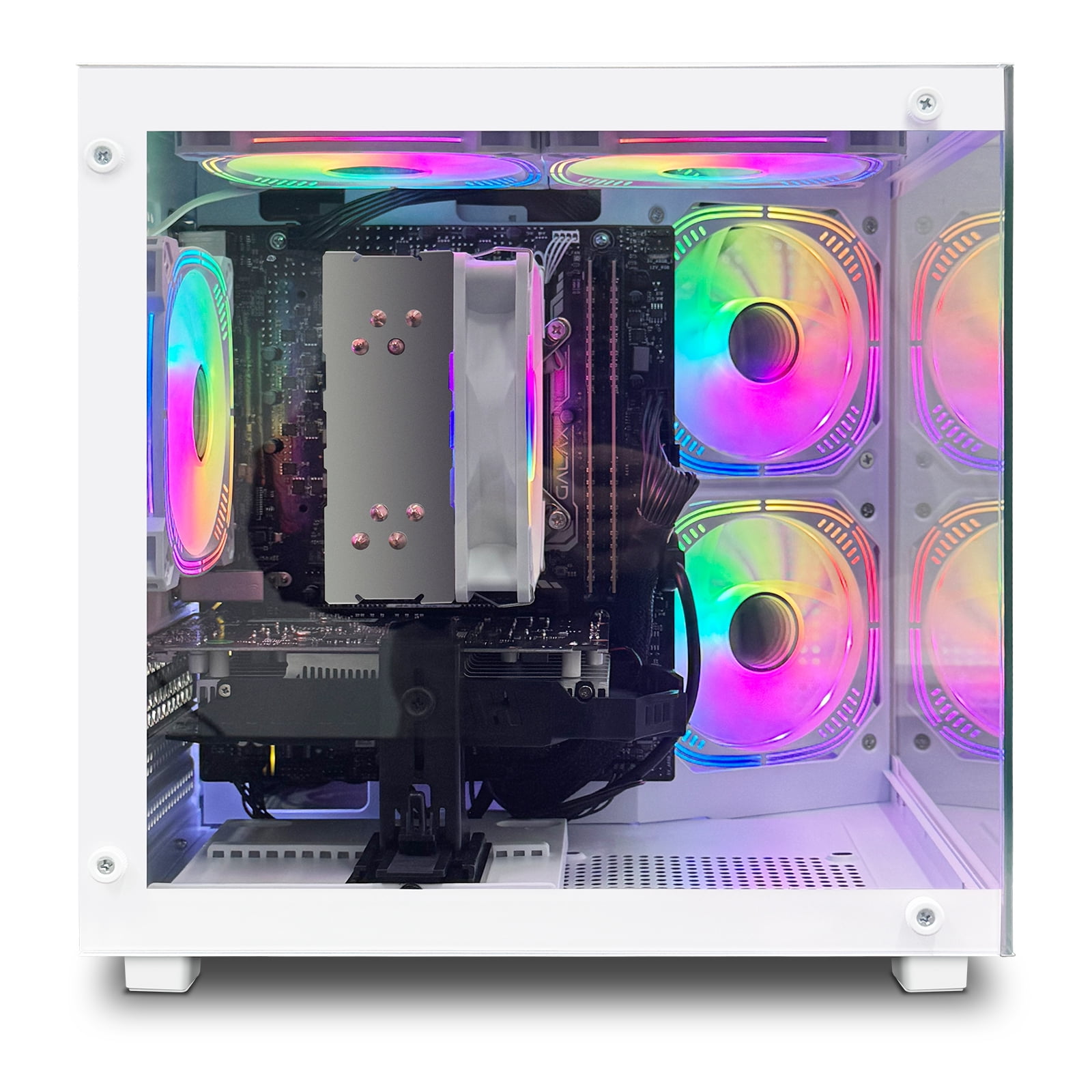 Suevery AMD Ryzen 5 5600 + Radeon RX 6500 Gaming PC with B450 Motherboard, 16GB DDR4 3200MHz, 1TB NVMe SSD, WiFi 6, 400W PSU, and RGB Lighting image 2