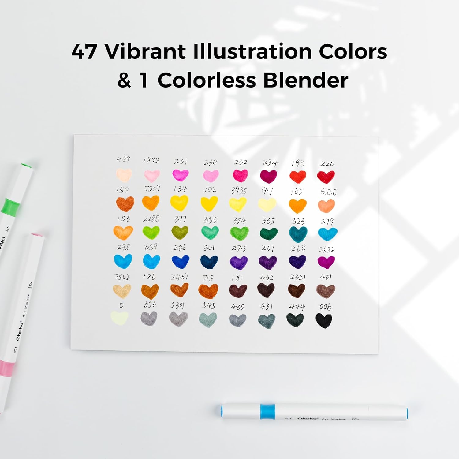 Ohuhu Markers, 48-color Double Tipped Alcohol Markers, Chisel & Fine Alcohol-based Art Marker Set for Adults Coloring Illustration, Great Value Pack for Students' Art Class, Better Designed Grip image 5