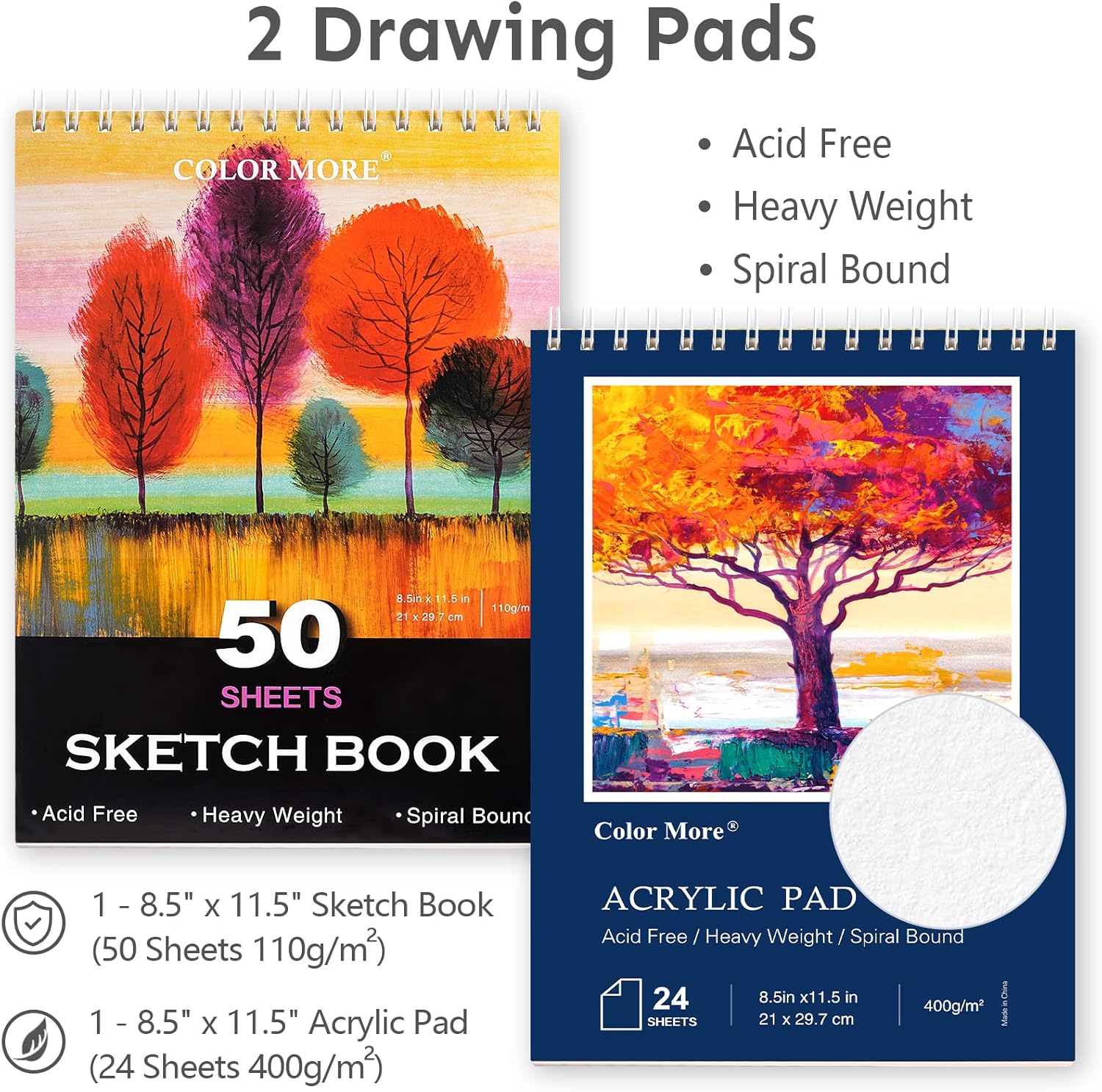 175 Piece Deluxe Art Set with 2 Drawing Pads, Acrylic Paints, Crayons, Colored Pencils, Paint Set in Wooden Case, Professional Art Kit, Art Supplies for Adults, Teens and Artist, WoodMuse Plus image 5