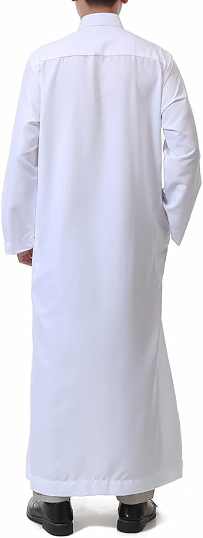 Men's Saudi Arabic Thobe Jubba Dishdasha Long Sleeve Robe Ramadan Muslim Dress Middle East Islamic Clothing image 6