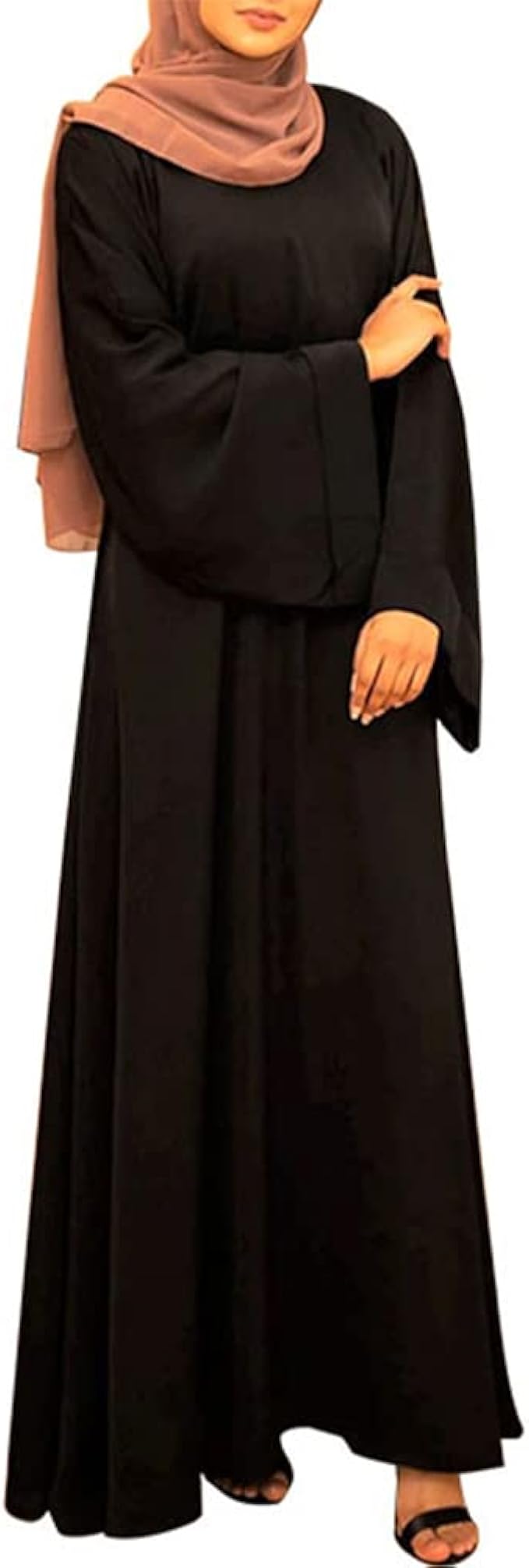 OLEMEK Kaftan Abayas for Women Muslim Maxi Dress Dubai One-piece Loose Full Cover Elegant Belted Pleated Long Dresses image 1