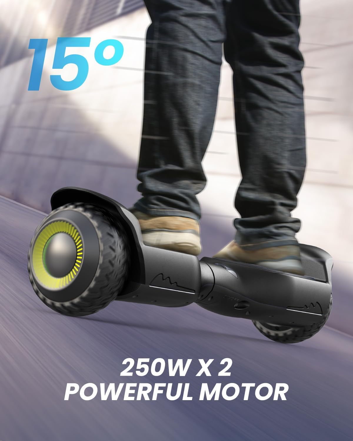 Gyroor Hoverboard New G13 All Terrain Hoverboard with LED Lights & 500W Motor, Self Balancing Off Road Hoverboards with Bluetooth for Kids ages 6-12 and Adults image 2