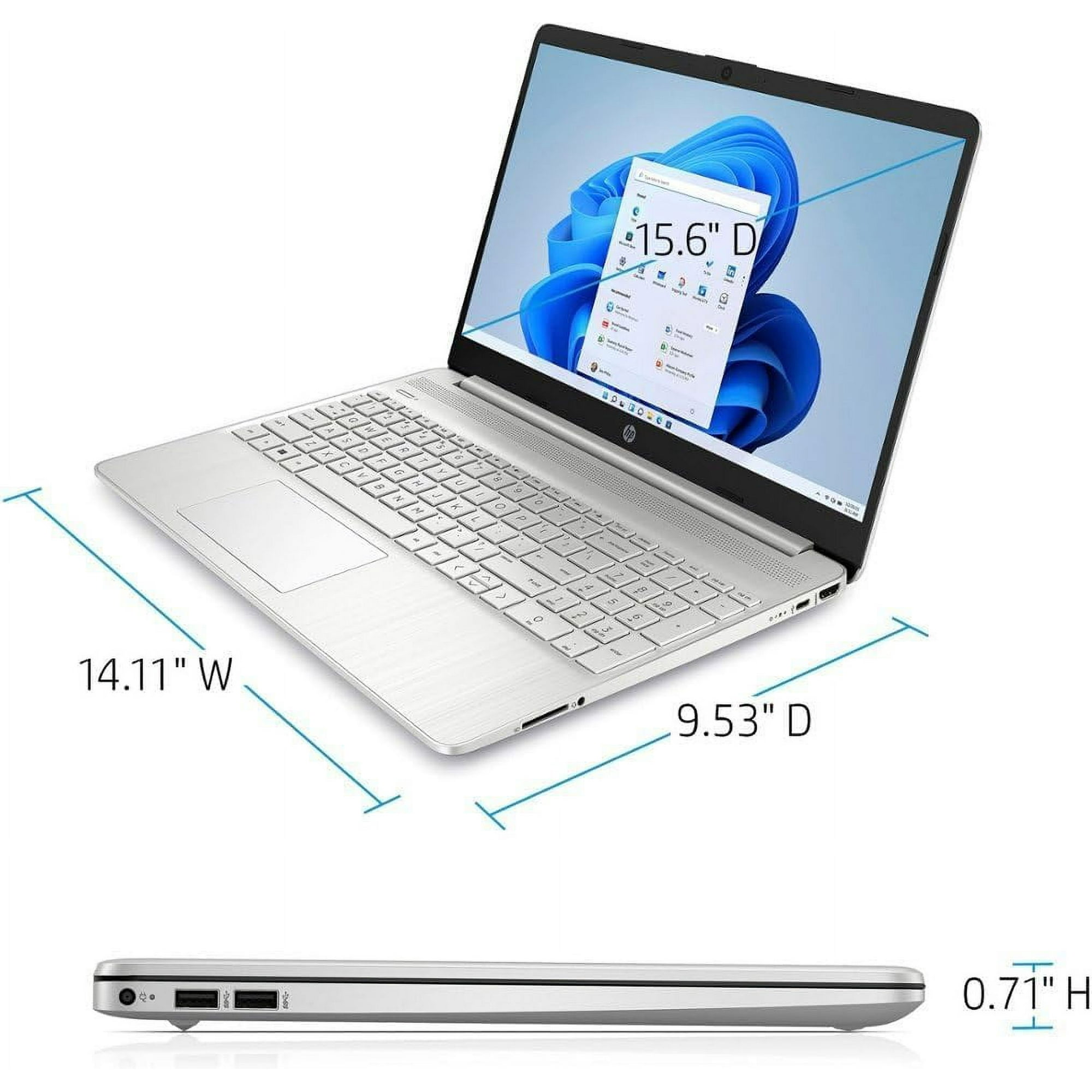 HP 15 15.6" HD Touch IPS [Windows 11 Pro] Business Laptop Computer, Intel Core i3-1215U, 32GB RAM, 1TB SSD, Long Battery Life, Wi-Fi, Bluetooth, HDMI, Silver image 6