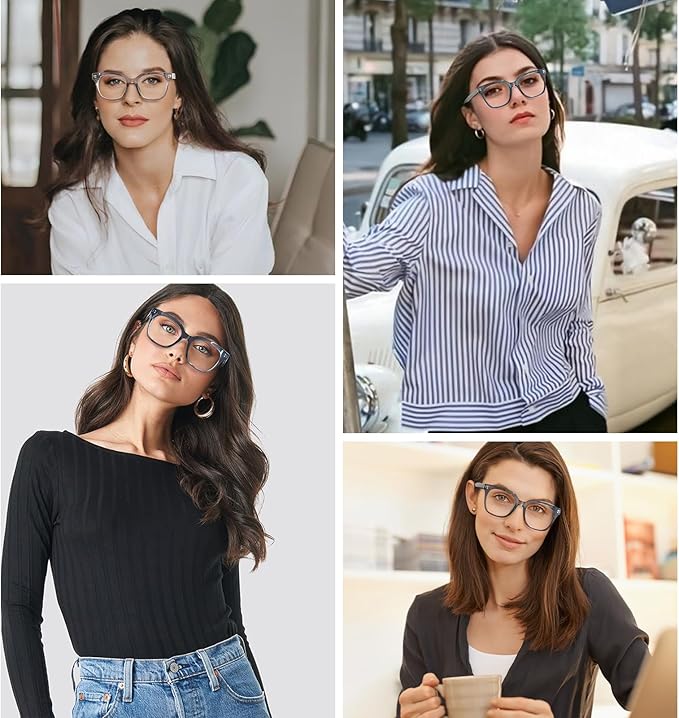Oversized Reading Glasses for Women Men Large Frame Sqaure Blue Light Blocking Computer Readers Spring Hinge image 6