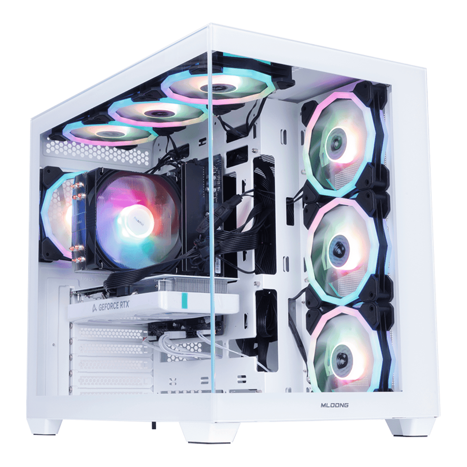 Mloong Gaming PC Desktop AMD Ryzen 5 5500 GeForce RTX 4060 1TB SSD 16GB RAM 650W Win11 WIFI image 1