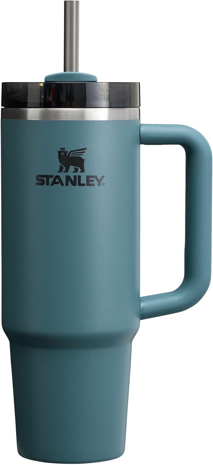 Stanley Quencher H2.0 Tumbler with Handle and Straw 30 oz | Flowstate 3-Position Lid | Cup Holder Compatible for Travel | Insulated Stainless Steel Cup | BPA-Free | Blue Spruce image 1