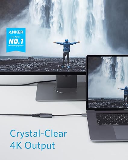 Anker USB C to HDMI Adapter (4K@60Hz), 310 USB-C Adapter (4K HDMI), for MacBook Pro, MacBook Air, Pixelbook, XPS, and More (Compatible with Thunderbolt 3 ports) image 2