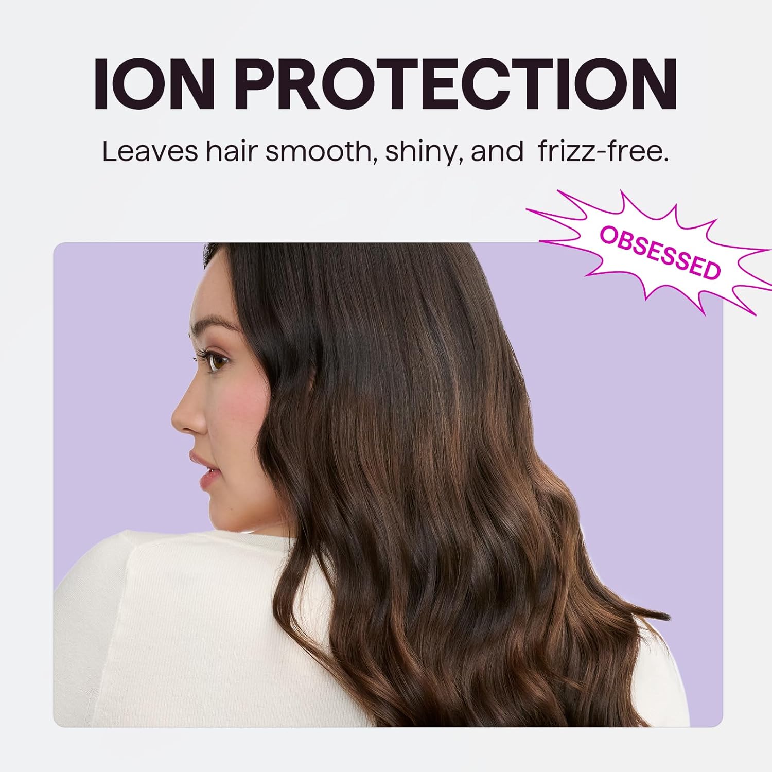 Wavytalk Hair Dryer, Blown Away Ionic Hair Dryer for Curly Hair with Diffuser, 1875W Fast Drying Blow Dryer with Ceramic Technology, 3 Attachments for All Hair Types, Light and Quiet, Rose Gold image 5