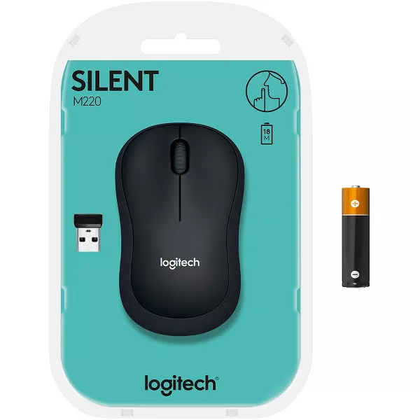 Logitech M220 SILENT Wireless Mouse, 2.4 GHz with USB Receiver, 1000 DPI Optical Tracking, 18-Month Battery, Ambidextrous, Compatible with PC, Mac,... image 6