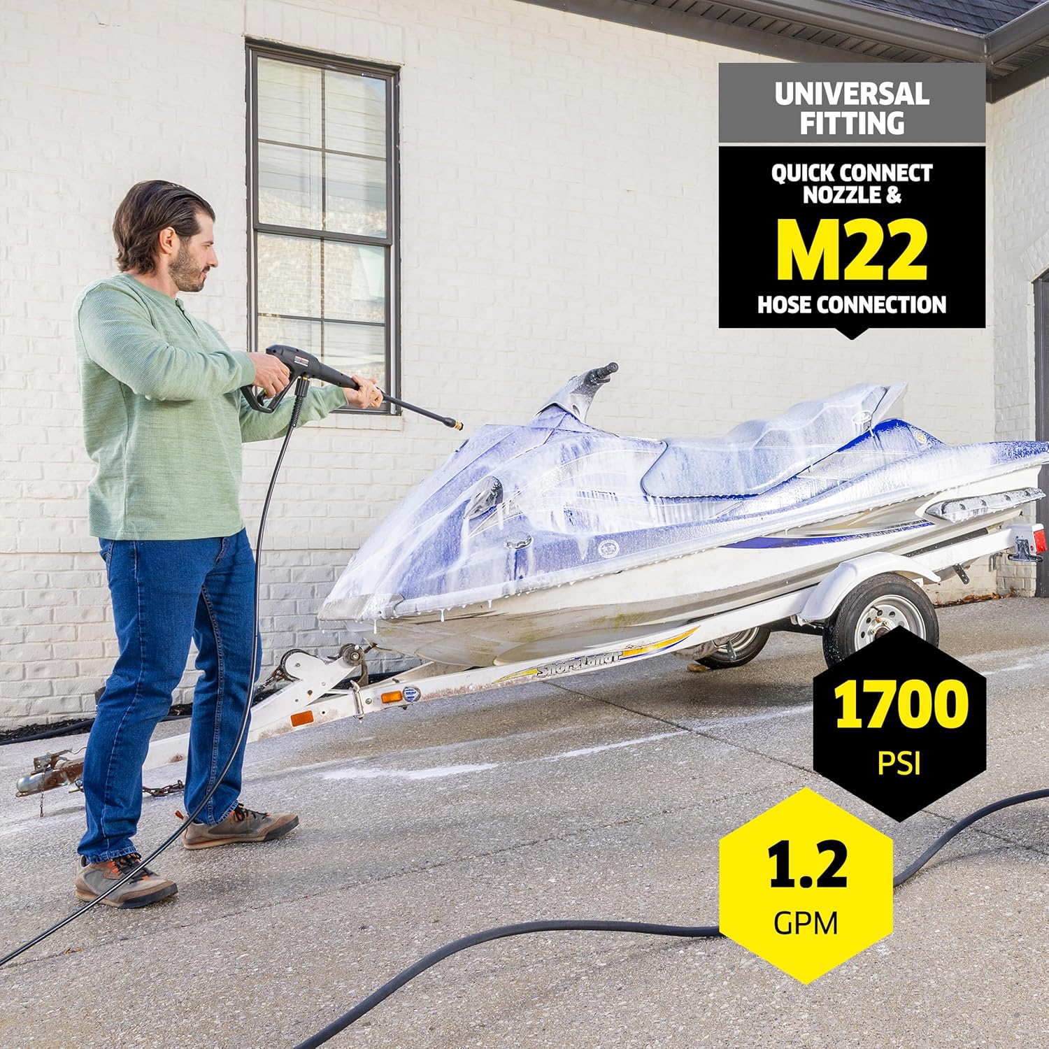 Kärcher Pressure Washer K1700, CETA Certified, 3 Spray Nozzles, Detergent Tank, for Cars, Driveways, Siding, Patios, 1.2 max. GPM image 4