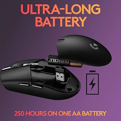 Logitech G305 LIGHTSPEED Wireless Gaming Mouse, Hero 12K Sensor, 12,000 DPI, Lightweight, 6 Programmable Buttons, 250h Battery Life, On-Board Memory, PC/Mac - Black image 4