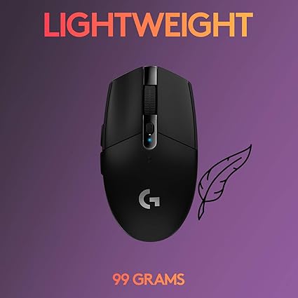 Logitech G305 LIGHTSPEED Wireless Gaming Mouse, Hero 12K Sensor, 12,000 DPI, Lightweight, 6 Programmable Buttons, 250h Battery Life, On-Board Memory, PC/Mac - Black image 5