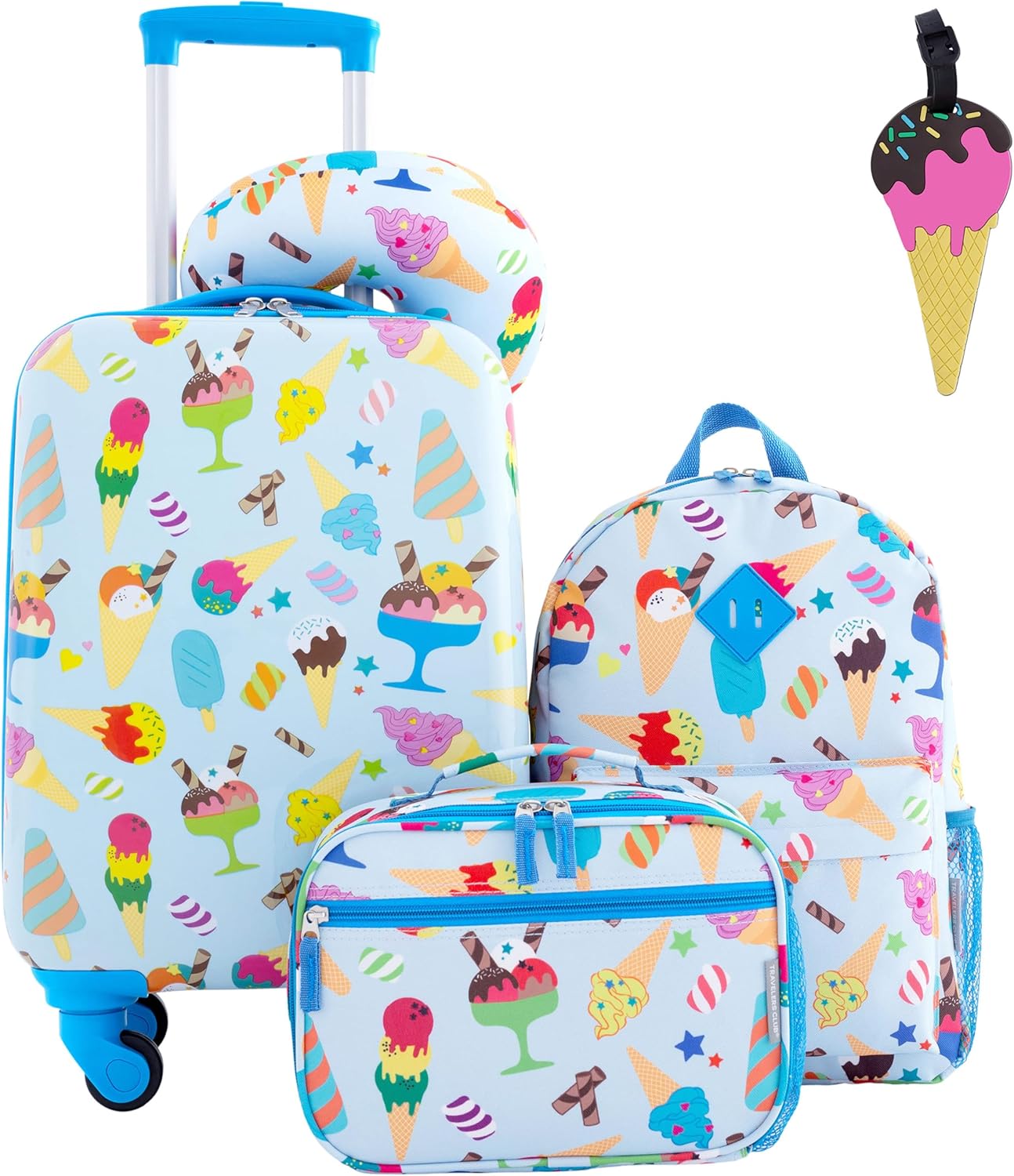 Travelers Club 5 Piece Kids' Luggage Set, Ice Cream image 1