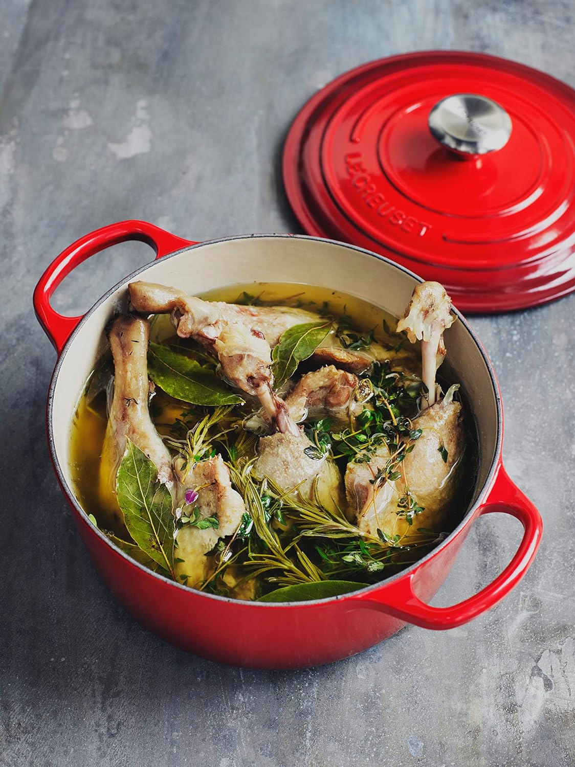 Le Creuset Enameled Cast Iron Signature Round Dutch Oven, 7.25 qt., Cerise image 5