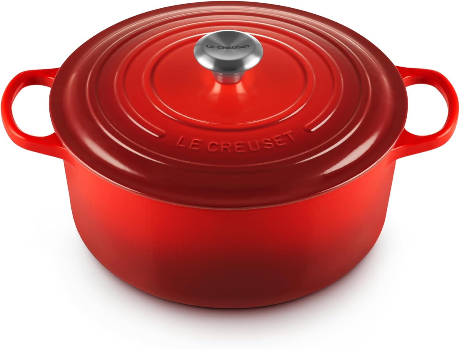 Le Creuset Enameled Cast Iron Signature Round Dutch Oven, 7.25 qt., Cerise image 1