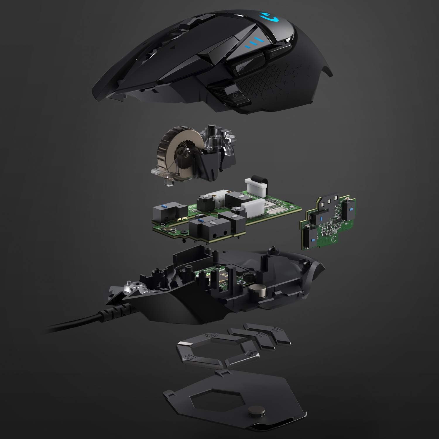 Logitech G502 HERO High Performance Wired Gaming Mouse, HERO 25K Sensor, 25,600 DPI, RGB, Adjustable Weights, 11 Programmable Buttons, On-Board Memory, PC / Mac image 7