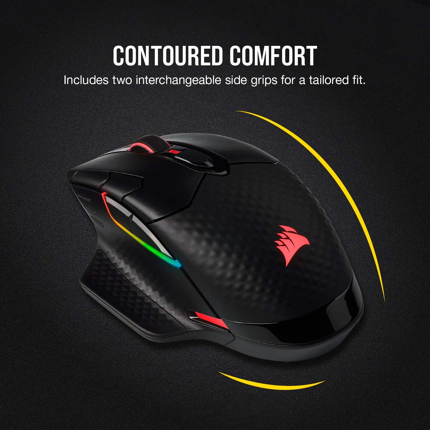 Corsair Dark Core RGB Pro SE, FPS/MOBA Gaming Mouse with SLIPSTREAM Technology, Black, Backlit RGB LED, 18000 DPI, Optical, Qi wireless charging certified image 6