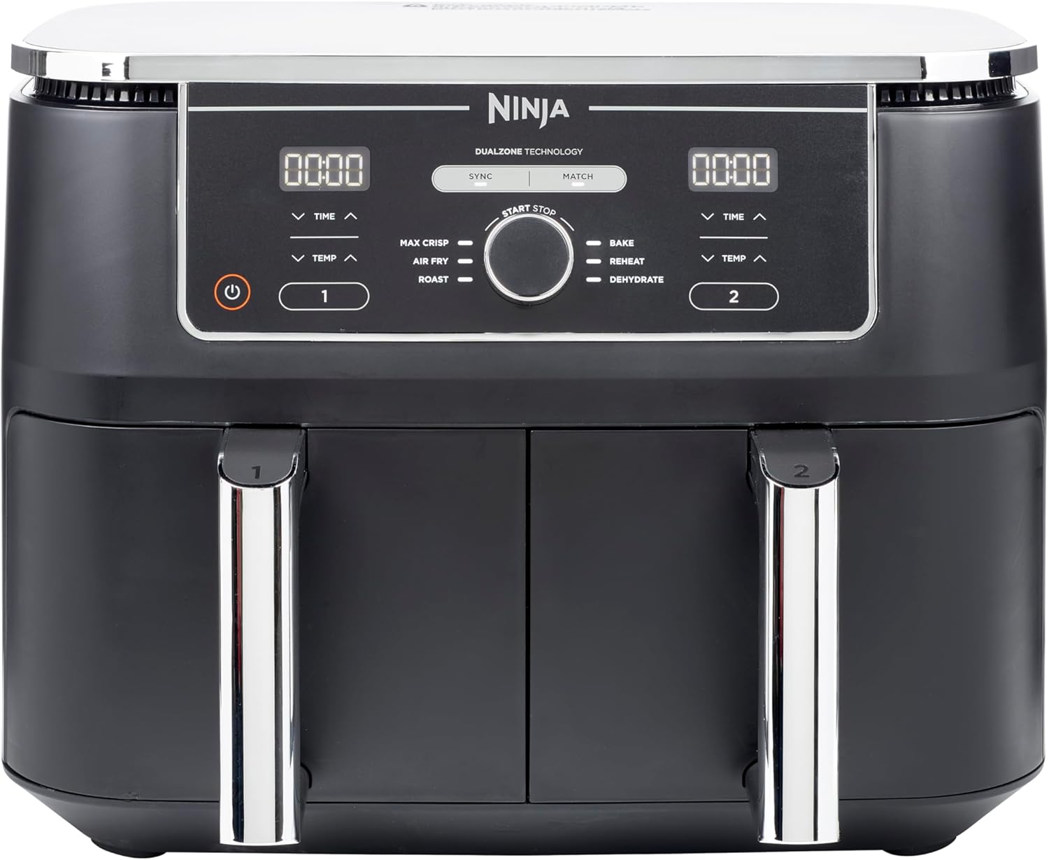 Ninja Foodi MAX Dual Zone [AF400EU] Hot Air Fryer, 2 Large Frying Compartments, 6 Functions, 2 Independent Garzones, 9.5 Litres, 65% Save Energy Costs image 1