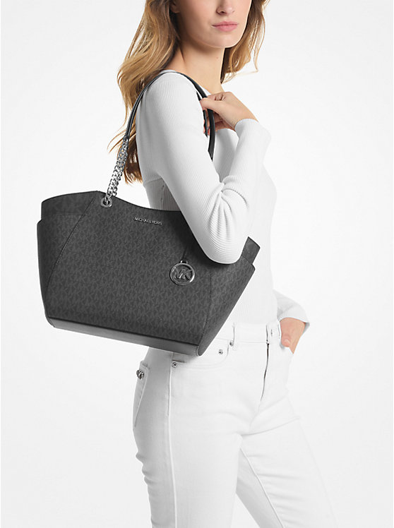 Michael Kors Outlet Jet Set Large Signature Logo Shoulder Bag image 3