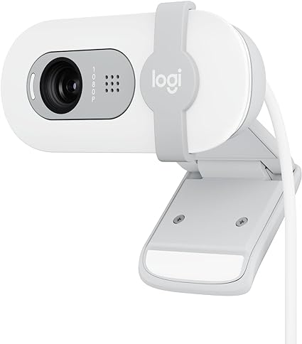 Logitech Brio 100 Full HD 1080p Webcam for Meetings, Streaming, Desktop, Laptop, PC - Built-in Mic, Shutter, USB-A, Teams, Zoom - Off-White image 1