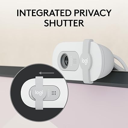 Logitech Brio 100 Full HD 1080p Webcam for Meetings, Streaming, Desktop, Laptop, PC - Built-in Mic, Shutter, USB-A, Teams, Zoom - Off-White image 4