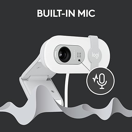 Logitech Brio 100 Full HD 1080p Webcam for Meetings, Streaming, Desktop, Laptop, PC - Built-in Mic, Shutter, USB-A, Teams, Zoom - Off-White image 5