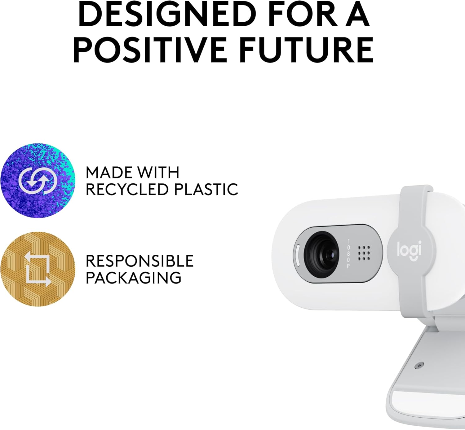 Logitech Brio 100 Full HD 1080p Webcam for Meetings, Streaming, Desktop, Laptop, PC - Built-in Mic, Shutter, USB-A, Teams, Zoom - Off-White image 8