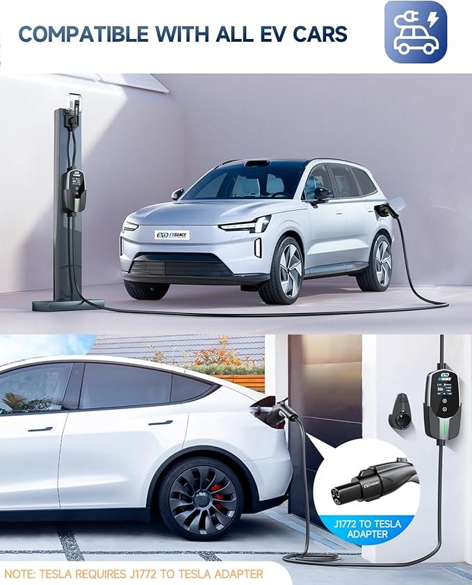 Level 2 EV Charger - Portable 32A EV Chargers NEMA 14-50 with 25ft Cable, Adjustable Current/Delay Charging for Electric Car Charger image 7