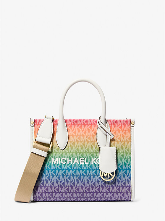 Michael Kors Outlet Mirella Small Rainbow Signature Logo Crossbody Bag image 1