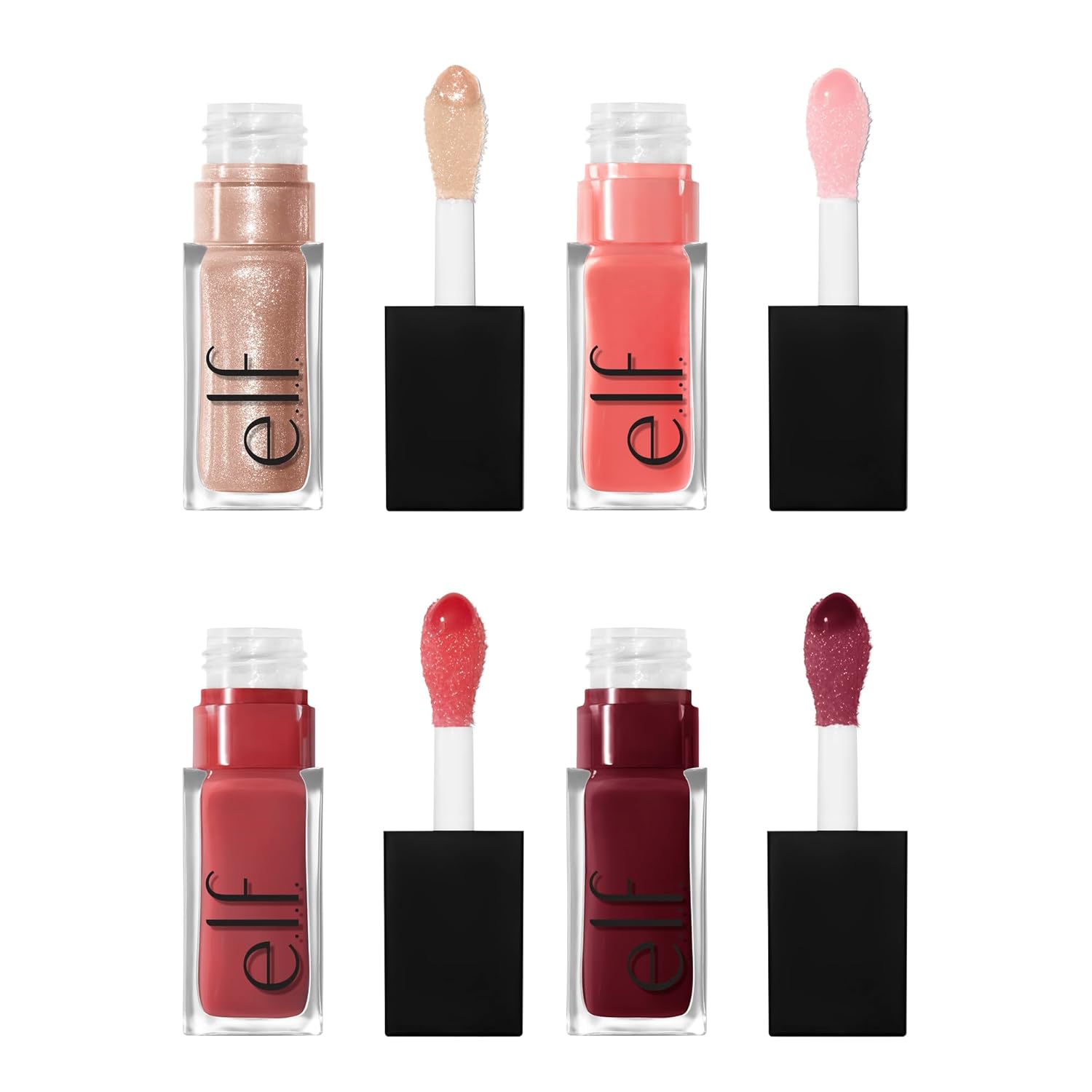 e.l.f. Glow Reviver Quad Goals Lip Oil Kit, Lip Gloss For A High-Gloss Finish & Sheer Wash Of Color, Non-Sticky, Vegan & Cruelty-Free, 4 Glosses image 2
