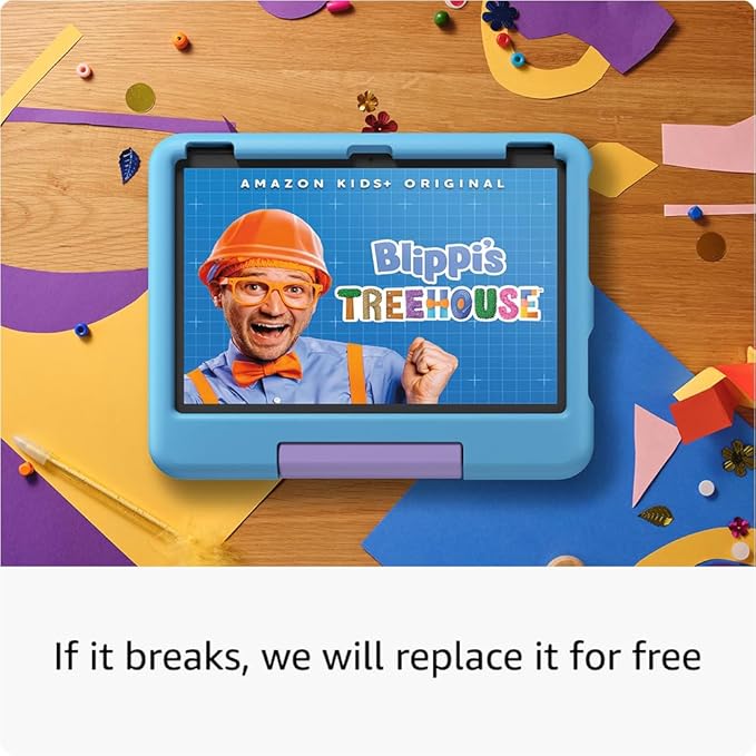 Amazon Fire HD 10 Kids tablet (newest model) ages 3-7 | Bright 10.1" HD screen with included ad-free and exclusive content, robust parental controls, 13-hr battery, 32 GB, Blue image 3