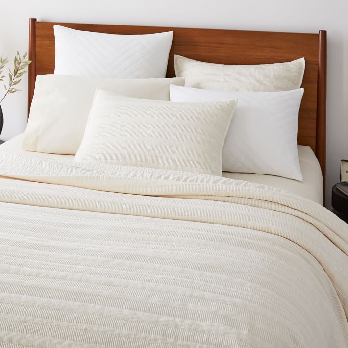 Dobby Ladder Stripe Coverlet & Shams image 1
